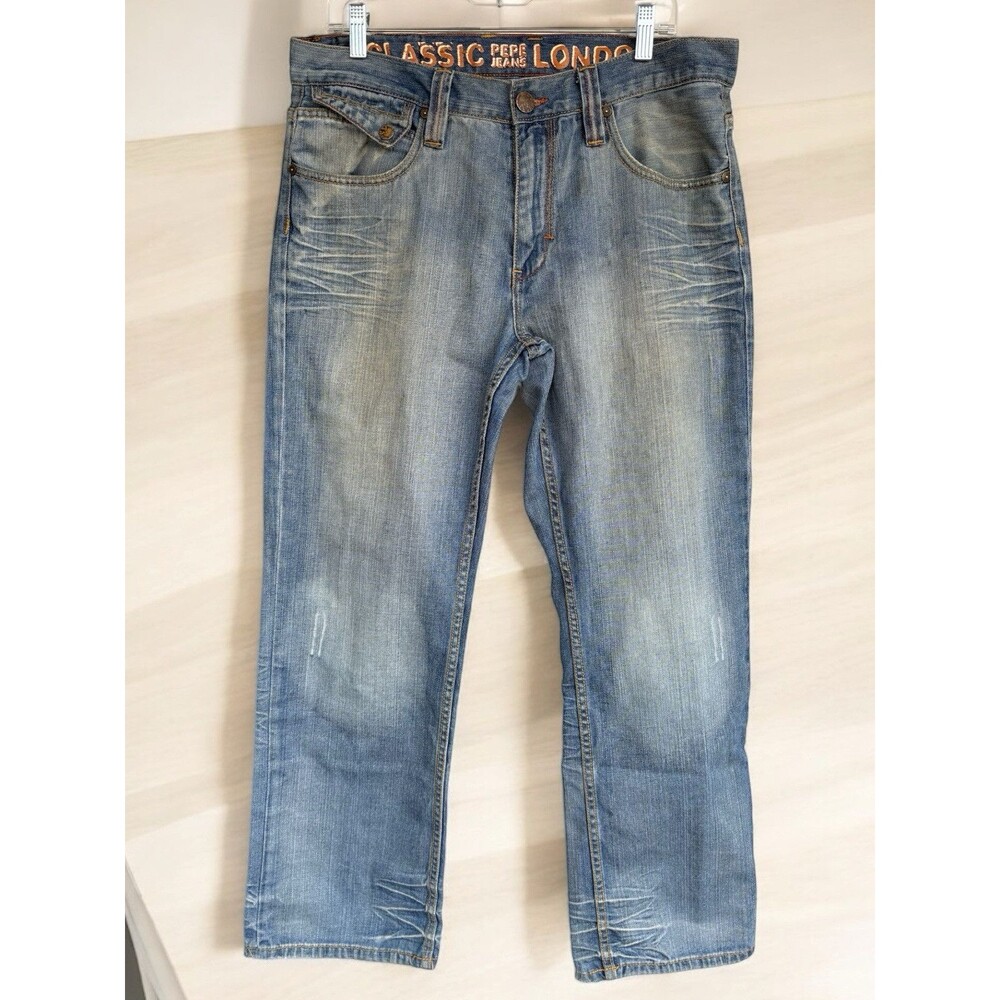 VTG Y2K Men’s Classic Pepe Jeans London Distressed Retro Baggy Skater 34W/40L